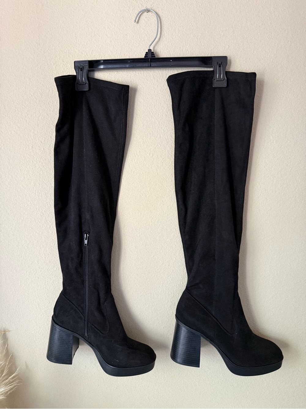 MIX No. 6 Jorel Black Knee-High Platform Block Heel Boots